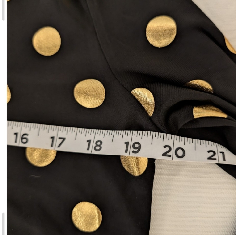 Black and Gold Polka Dot Women's Top - Picture 4 of 12